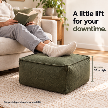 Square Storage Ottoman Pouf Cover - Fill With Clothes & Blankets