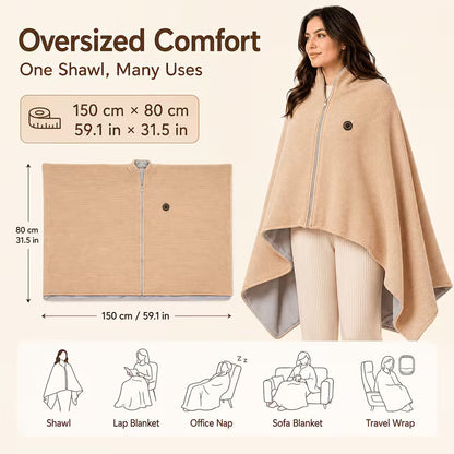 Wearable shawl size guide and ways to wear the wrap