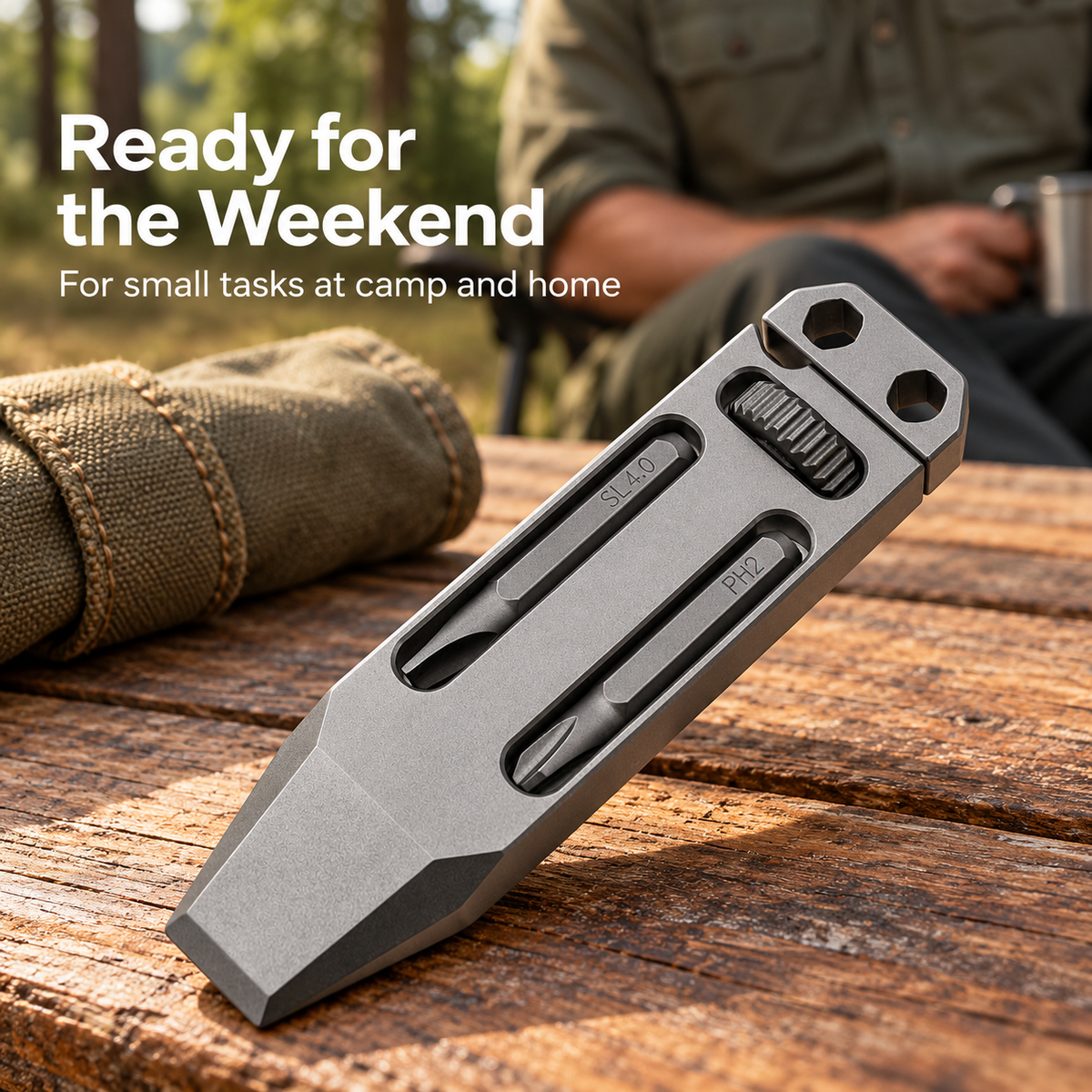 Grade 5 titanium pocket pry multi-tool