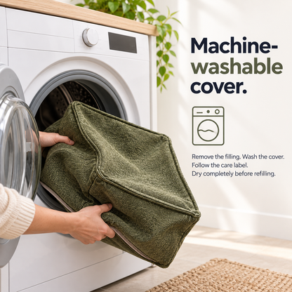 Square Storage Ottoman Pouf Cover - Fill With Clothes & Blankets