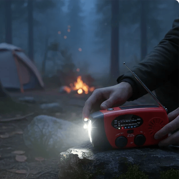 Multifunctional Portable Solar Emergency Radio – Power Bank, Hand Crank & Weather Alert for Outdoor & Crisis Preparedness