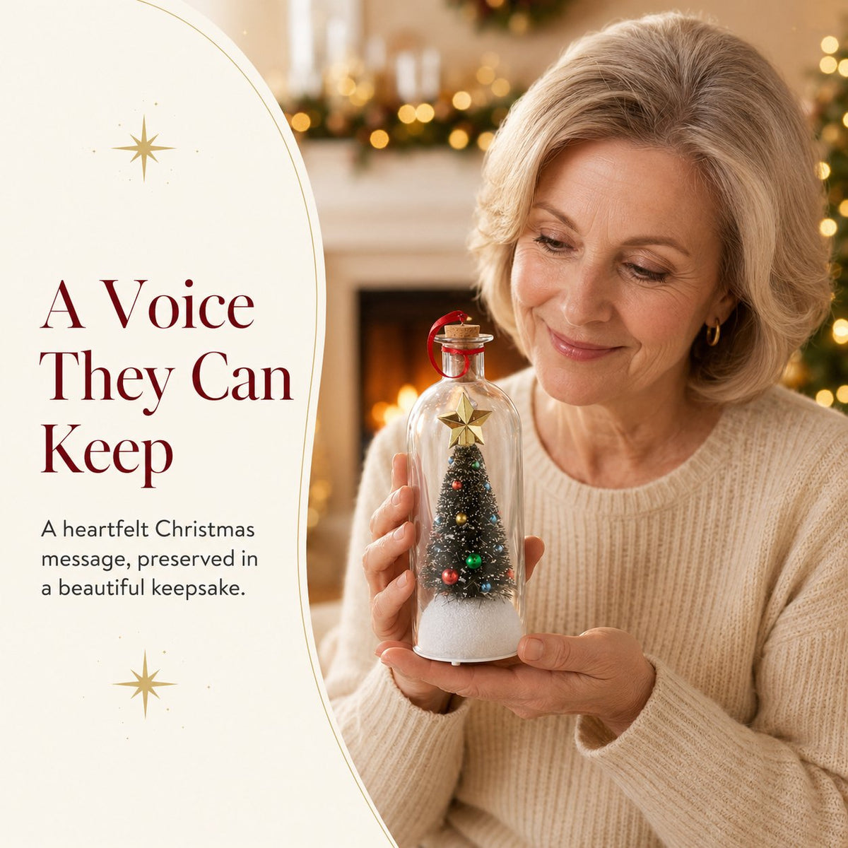 🎄 50% OFF – Recordable Christmas Tree Message in a Bottle | 15-Second Voice Keepsake