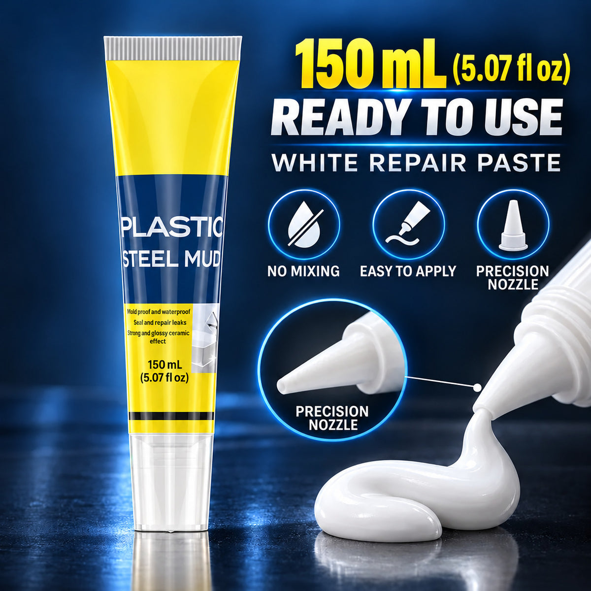 Waterproof Gap Sealant & Repair Paste – 150 mL (5.07 fl oz) | FREE Multi-Use Caulk Scraper Included