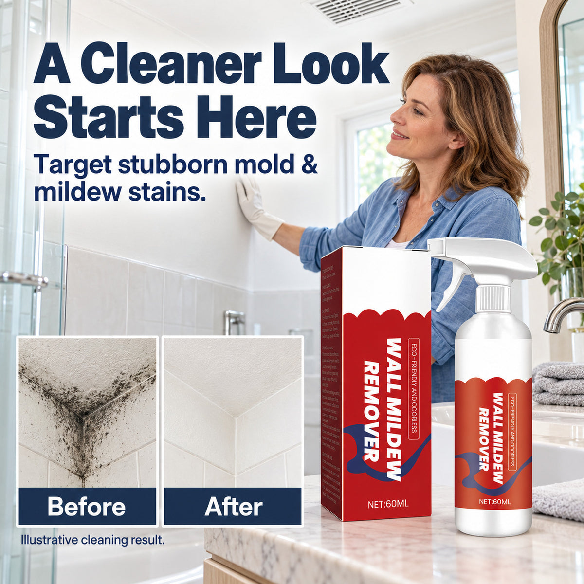 Powerful Wall Mold & Mildew Remover Spray – Long-Lasting Protection