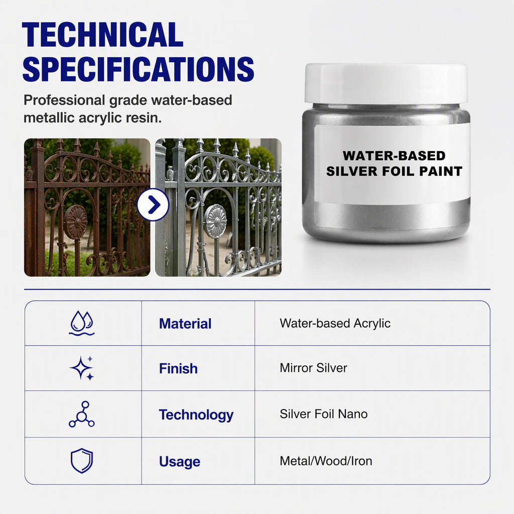 Black Friday Special💥Water-Based Metallic Paint – Mirror-Like High-Gloss Gold & Silver Finish