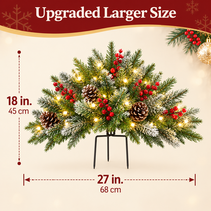 Pre-Lit Frosted Outdoor Christmas Trees with Remote & 8 Lighting Modes