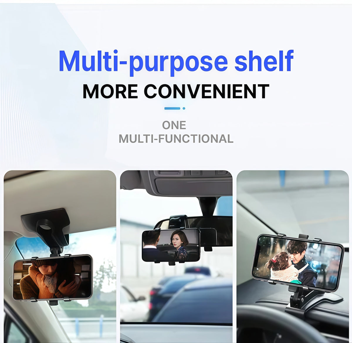 Car Dashboard Phone Holder with 360 Degree Rotation