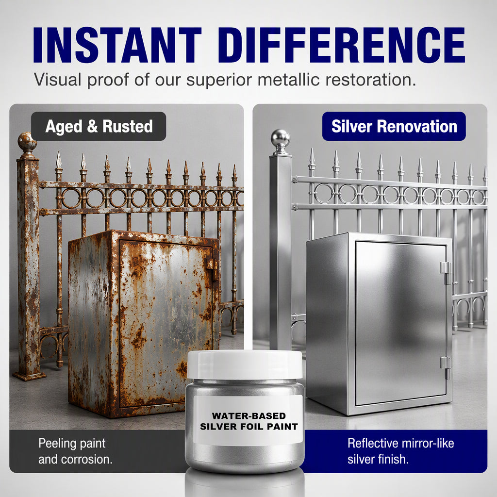 Black Friday Special💥Water-Based Metallic Paint – Mirror-Like High-Gloss Gold & Silver Finish