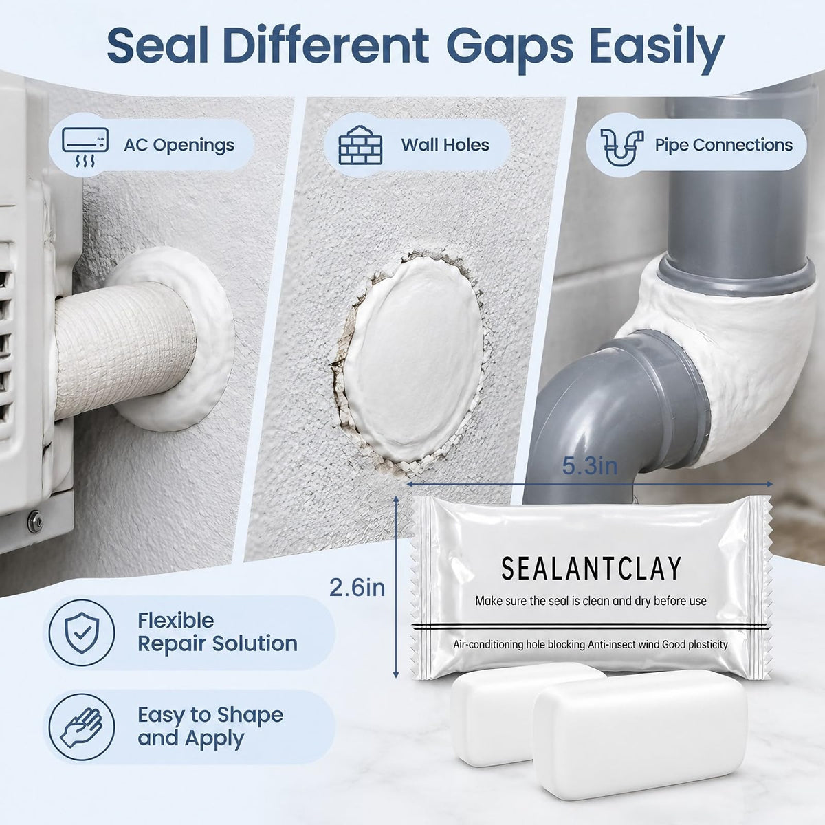 Waterproof Sealant Putty 10-Pack Eco-Friendly, Multi-Purpose Sealing Putty