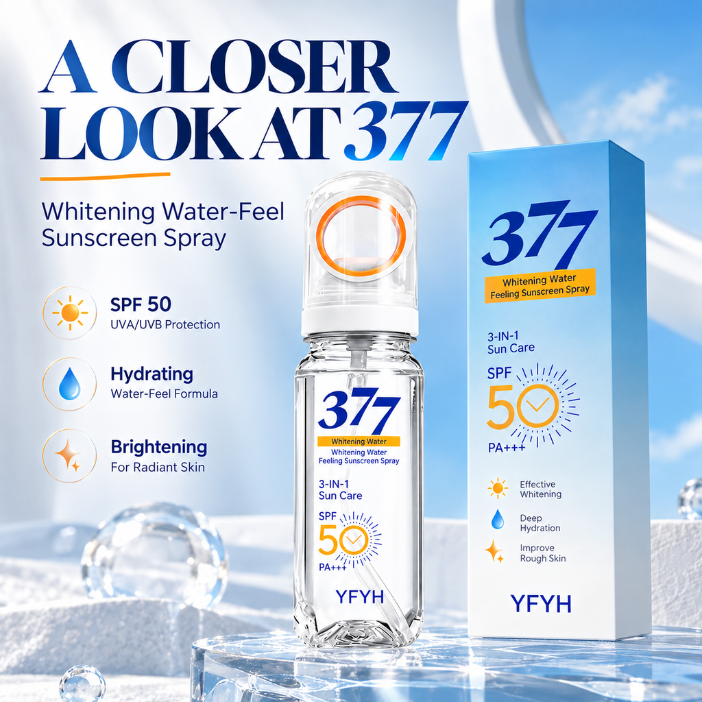 YFYH 377 Water-Feel Sunscreen Spray – SPF 50 PA+++ | Hydrating & Brightening Sun Care