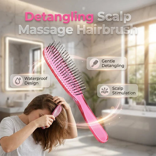 Instantly Detangle Knots! Gentle, Portable Scalp-Massaging Hairbrush