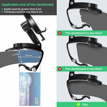 Car Dashboard Phone Holder with 360 Degree Rotation