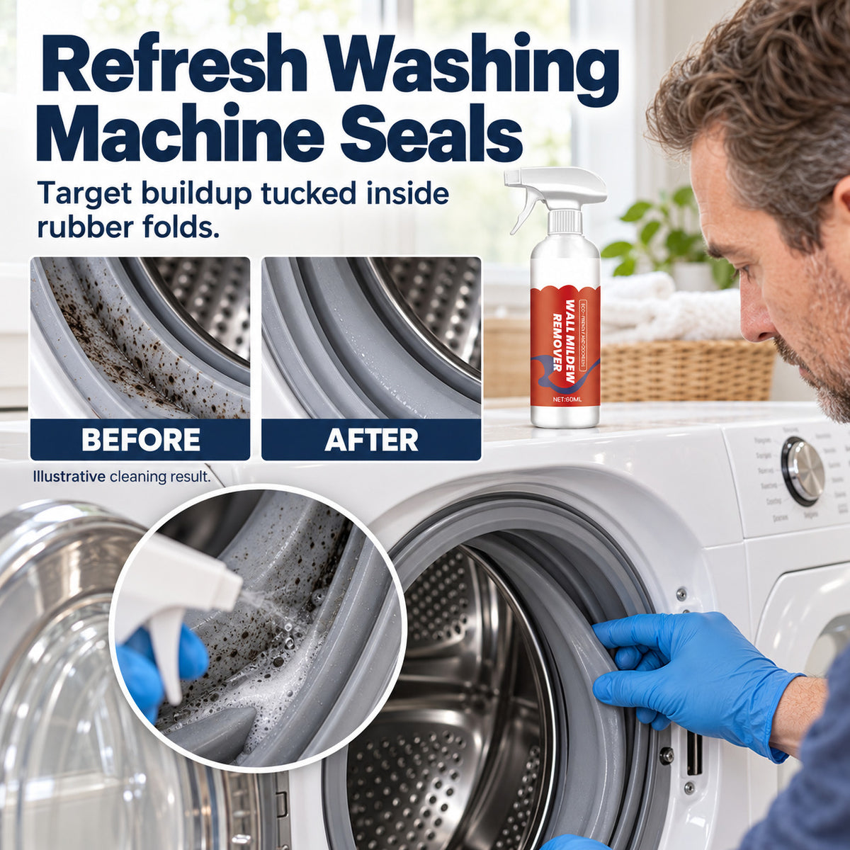 Powerful Wall Mold & Mildew Remover Spray – Long-Lasting Protection