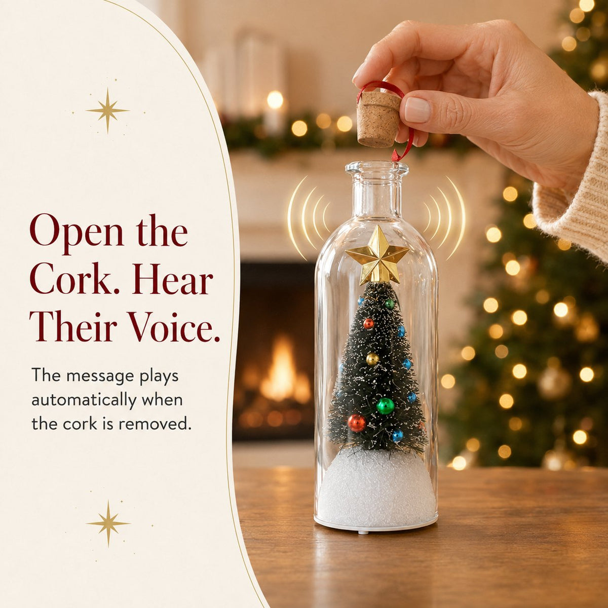 🎄 50% OFF – Recordable Christmas Tree Message in a Bottle | 15-Second Voice Keepsake