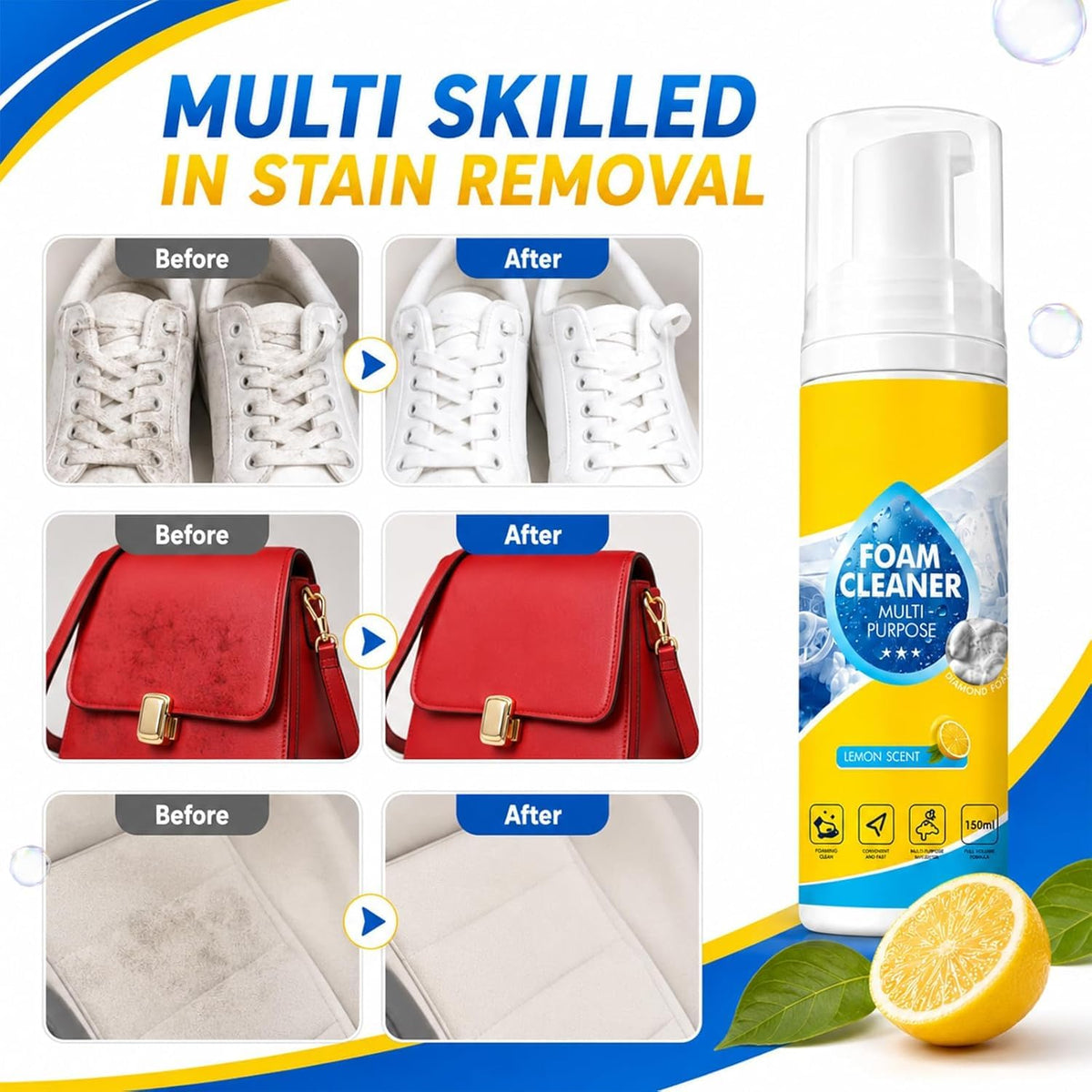 4-in-1 Heavy-Duty Multi-Purpose Foam Cleaner