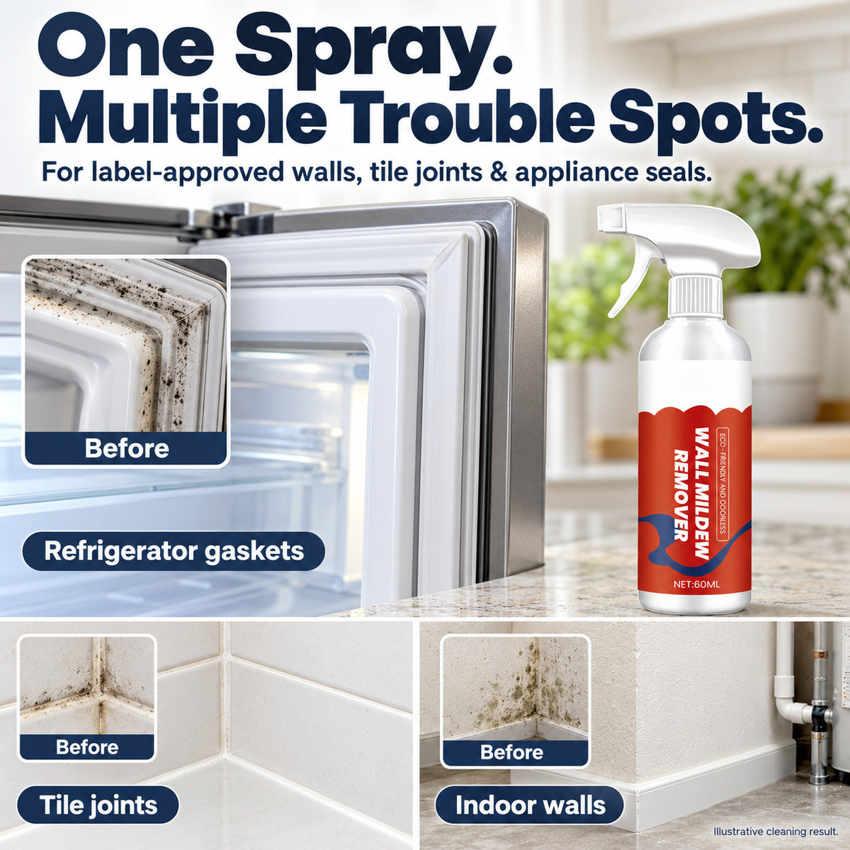 Powerful Wall Mold & Mildew Remover Spray – Long-Lasting Protection