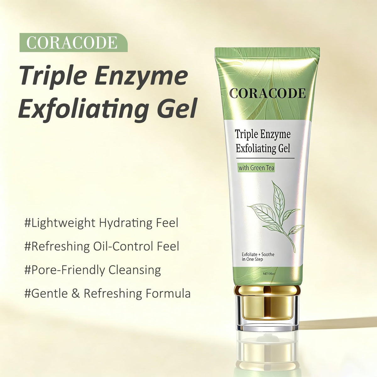Triple Enzyme Green Tea Exfoliating Peel Gel – Deep Pore Cleanse & Dead Skin Removal (100ml / 3.4 fl oz)