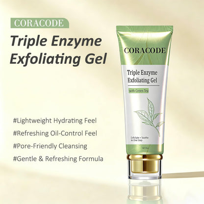 Triple Enzyme Green Tea Exfoliating Peel Gel – Deep Pore Cleanse & Dead Skin Removal (100ml / 3.4 fl oz)