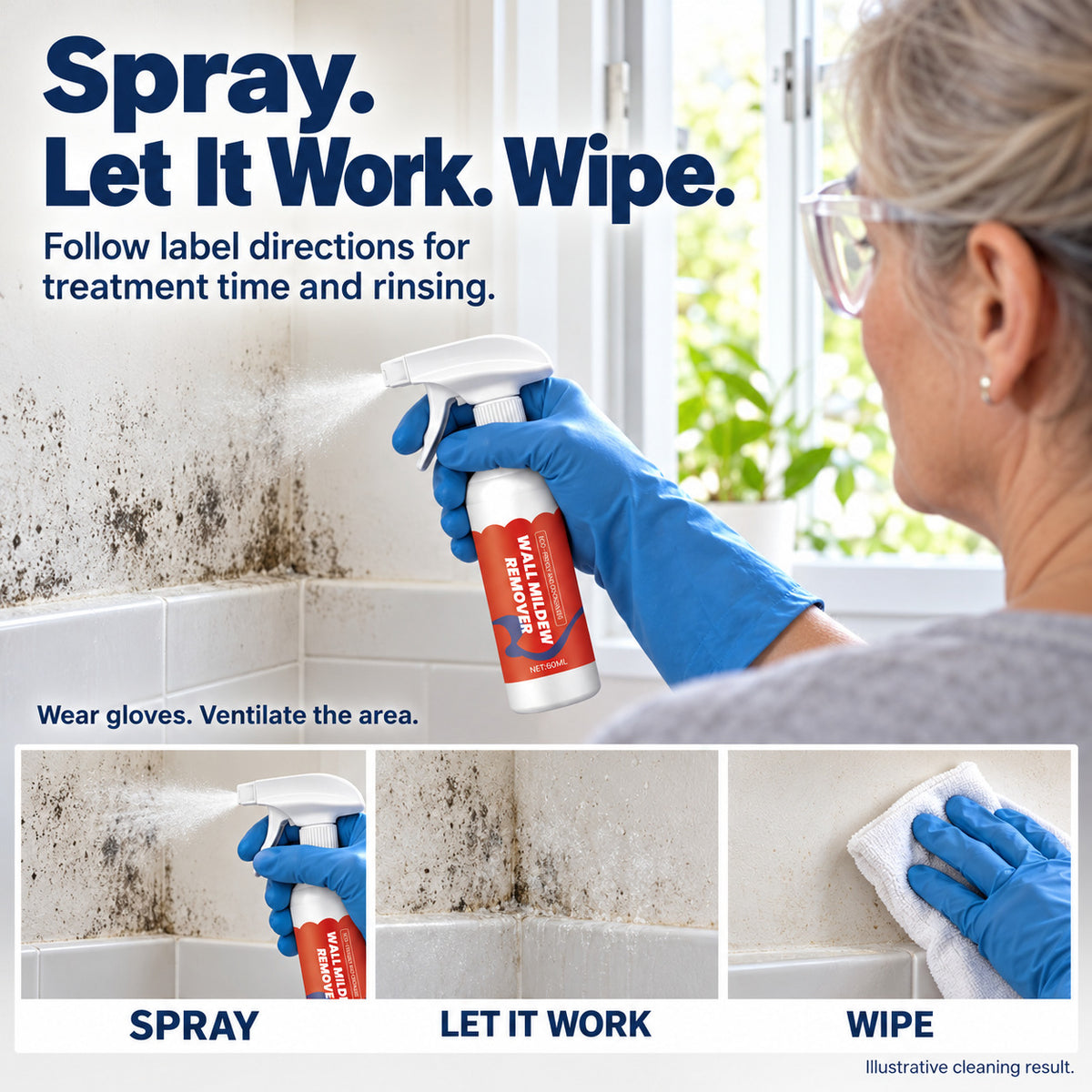 Powerful Wall Mold & Mildew Remover Spray – Long-Lasting Protection