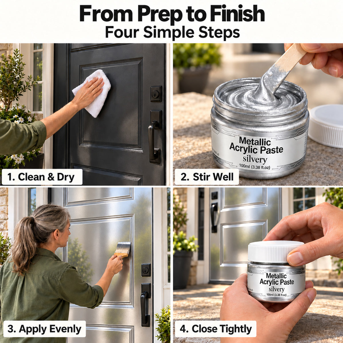 Water-Based Metallic Paint – Mirror-Like High-Gloss Gold & Silver Finish