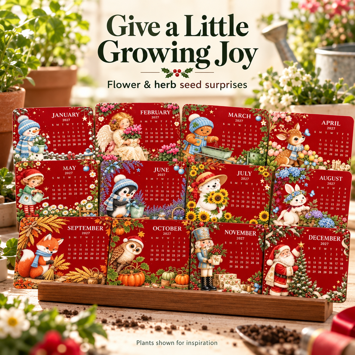 🌱 Christmas Seed Advent Calendar – 24 Flower & Herb Seed Surprises for Garden Lovers