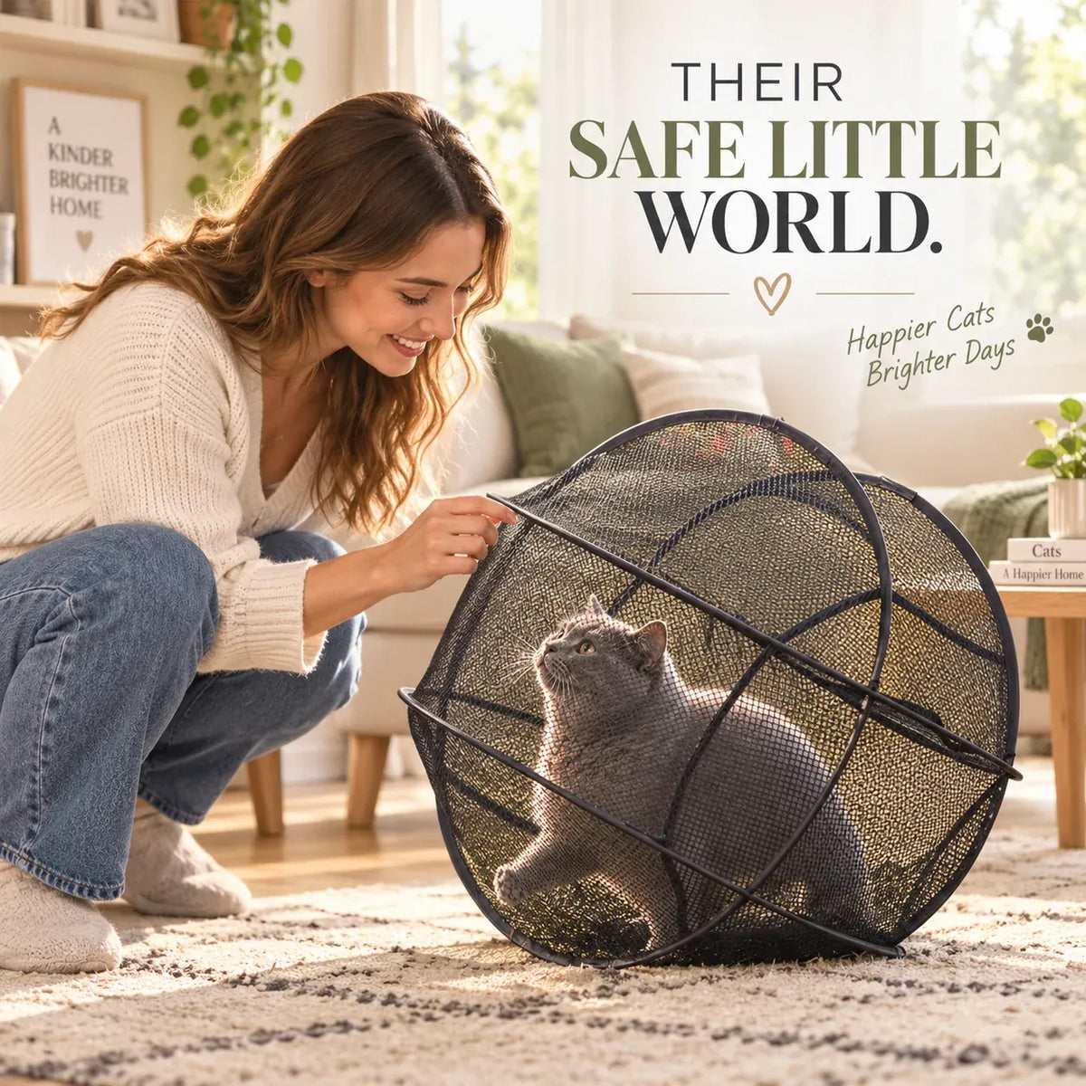 🐈New Portable 360° Cat Playpen – Their Safe Little Space Anywhere