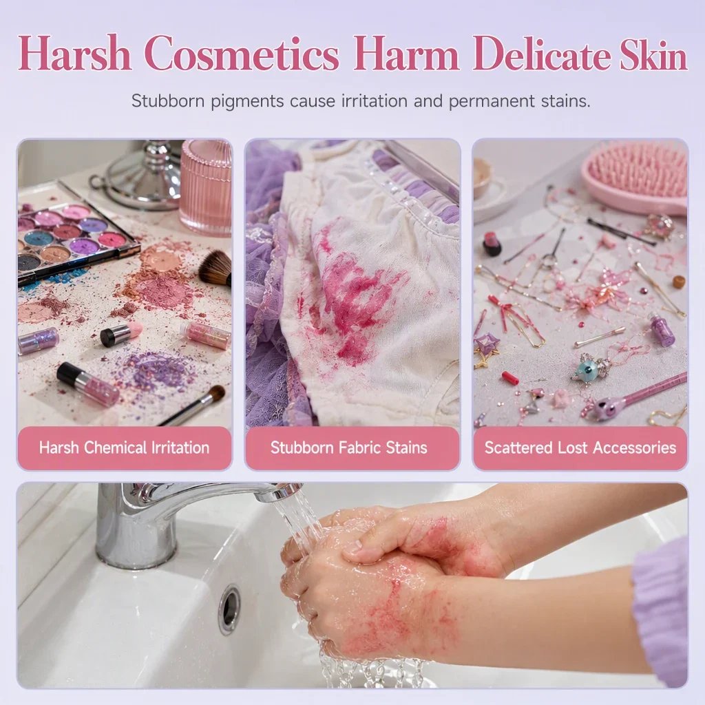 🎉49% OFF !! ⏰ Washable Princess Makeup Set – Non‑irritating, trays & portable case 🎀