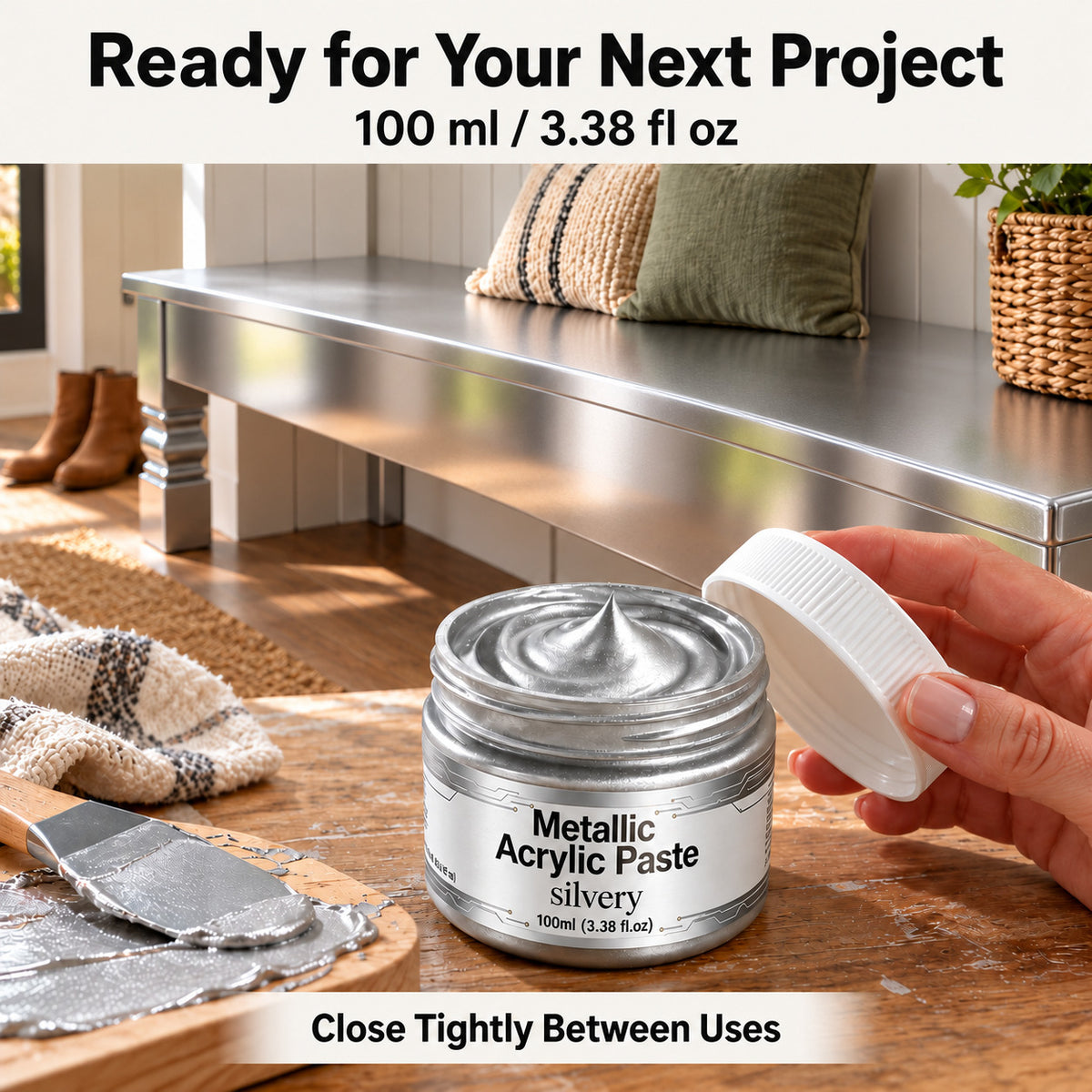 Water-Based Metallic Paint – Mirror-Like High-Gloss Gold & Silver Finish