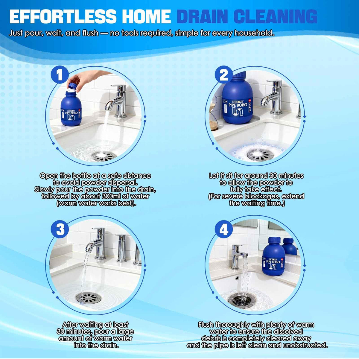 Powerful Drain Cleaner & Clog Remover