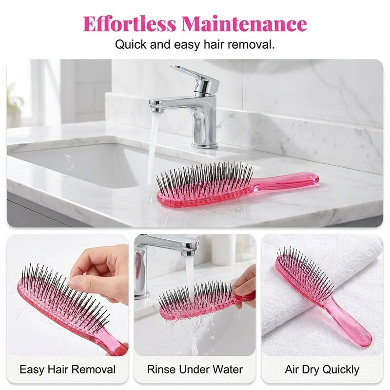 Detangle Hair Instantly! Gentle Portable Scalp Massaging Hairbrush