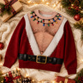🎅 Steal the Spotlight! Funny Santa Printed Christmas Long Sleeve Shirt