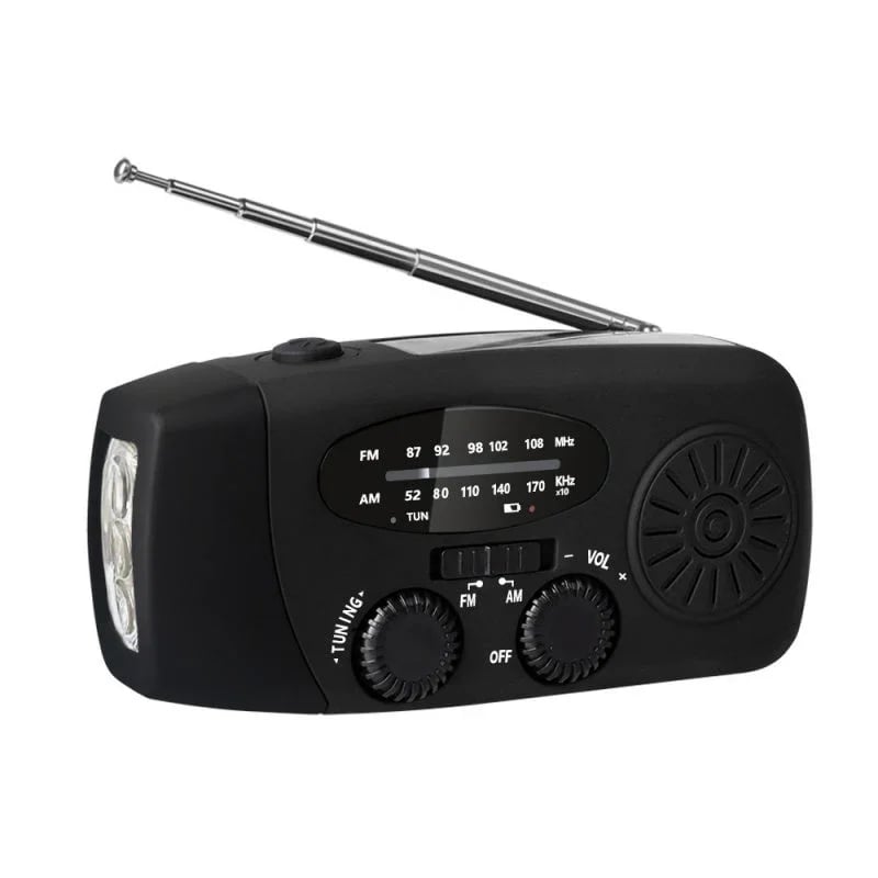 Multifunctional Portable Solar Emergency Radio – Power Bank, Hand Crank & Weather Alert for Outdoor & Crisis Preparedness