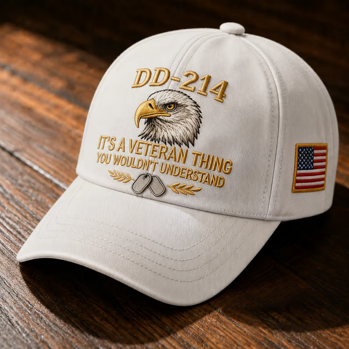 100% Handmade DD-214 Veteran Honor Embroidered Cap(𝐂𝐡𝐚𝐝 𝐒𝐦𝐢𝐭𝐡 𝐇𝐚𝐧𝐝𝐦𝐚𝐝𝐞®)