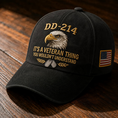 100% Handmade DD-214 Veteran Honor Embroidered Cap(𝐂𝐡𝐚𝐝 𝐒𝐦𝐢𝐭𝐡 𝐇𝐚𝐧𝐝𝐦𝐚𝐝𝐞®)
