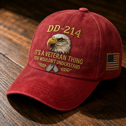 100% Handmade DD-214 Veteran Honor Embroidered Cap(𝐂𝐡𝐚𝐝 𝐒𝐦𝐢𝐭𝐡 𝐇𝐚𝐧𝐝𝐦𝐚𝐝𝐞®)