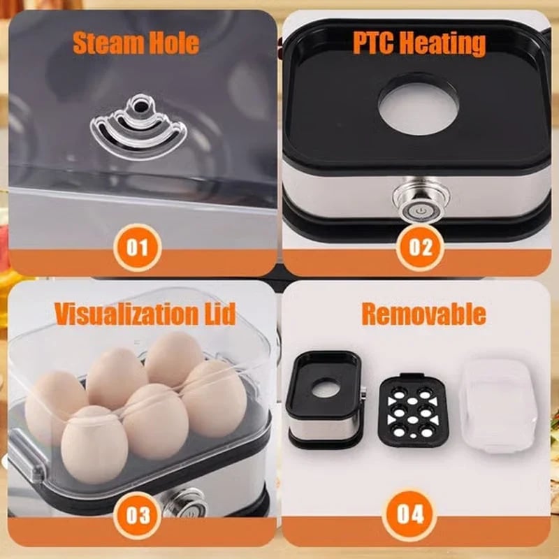 🥚FOR A LIMITED TIME! 🍳 Multifunctional egg cooker with transparent lid – boil, poach or make an omelet✨