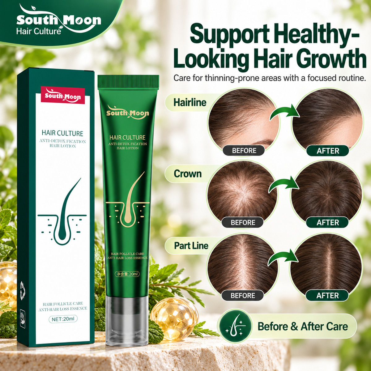 🌿 South Moon Hair Culture — Hair Growth &amp; Scalp Care Lotion