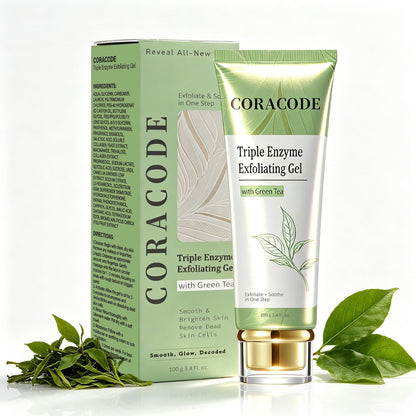 Triple Enzyme Green Tea Exfoliating Peel Gel – Deep Pore Cleanse & Dead Skin Removal (100ml / 3.4 fl oz)