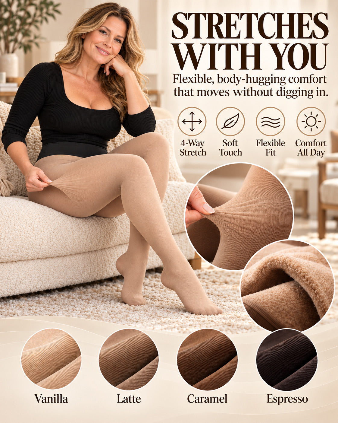One-Seam Shaping Fleece Leggings-Stay Warm.Look Snatched.