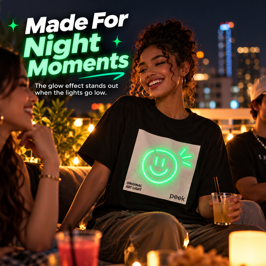 ✨ Glow Art Light-Reactive T-Shirt – Create Your Own Glowing Designs