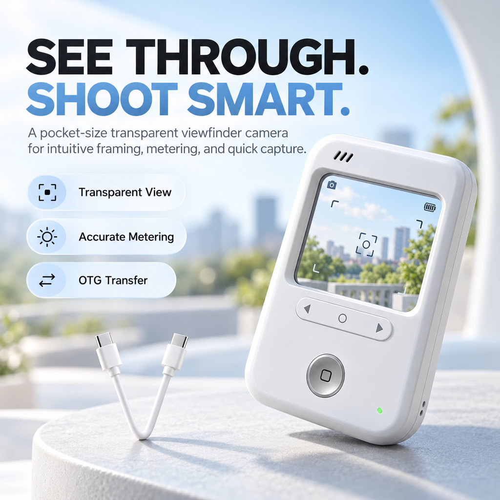 C100 Transparent Viewfinder Camera – Pocket-Sized Digital Camera with Accurate Light Metering & Multiple Shooting Modes