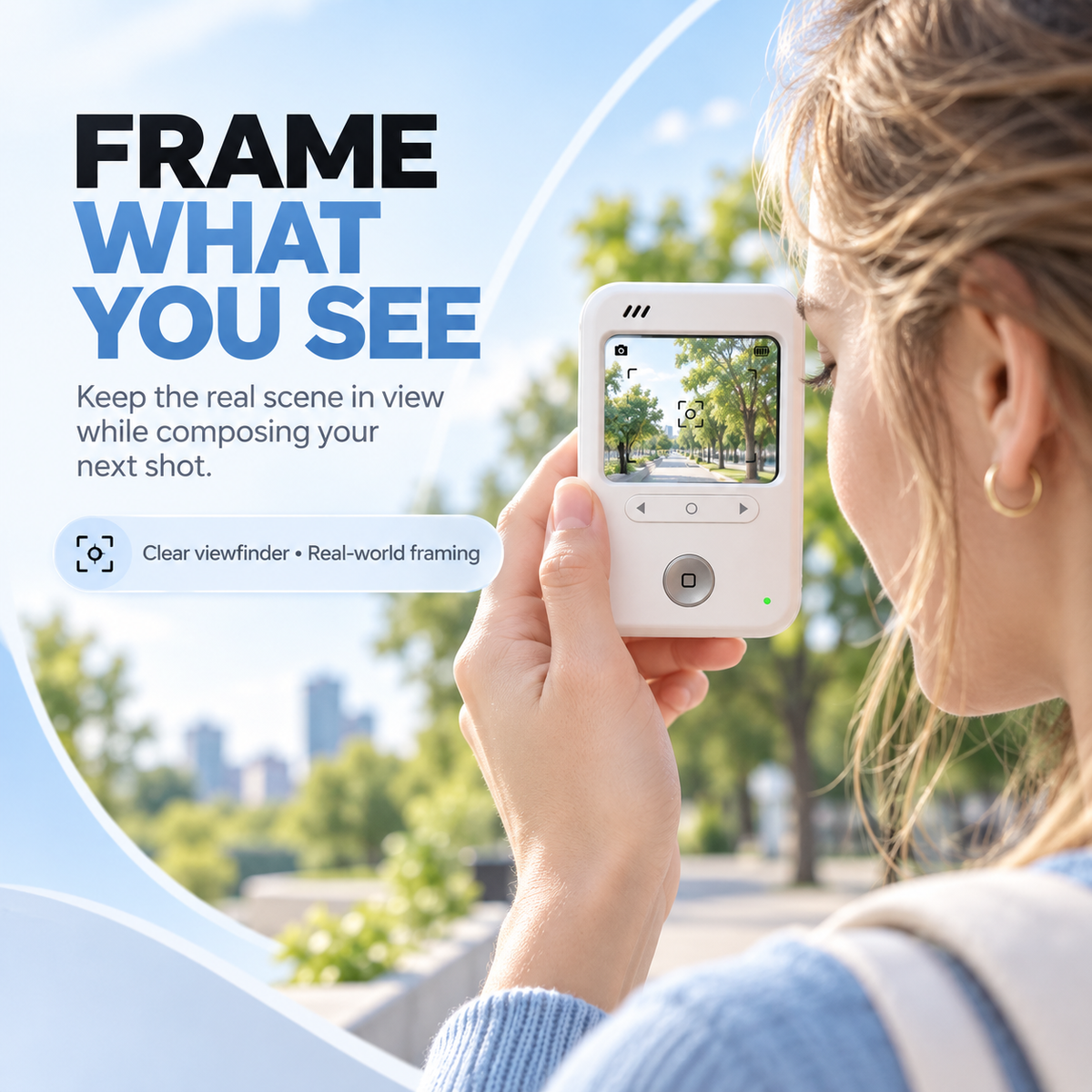 C100 Transparent Viewfinder Camera – Pocket-Sized Digital Camera with Accurate Light Metering & Multiple Shooting Modes