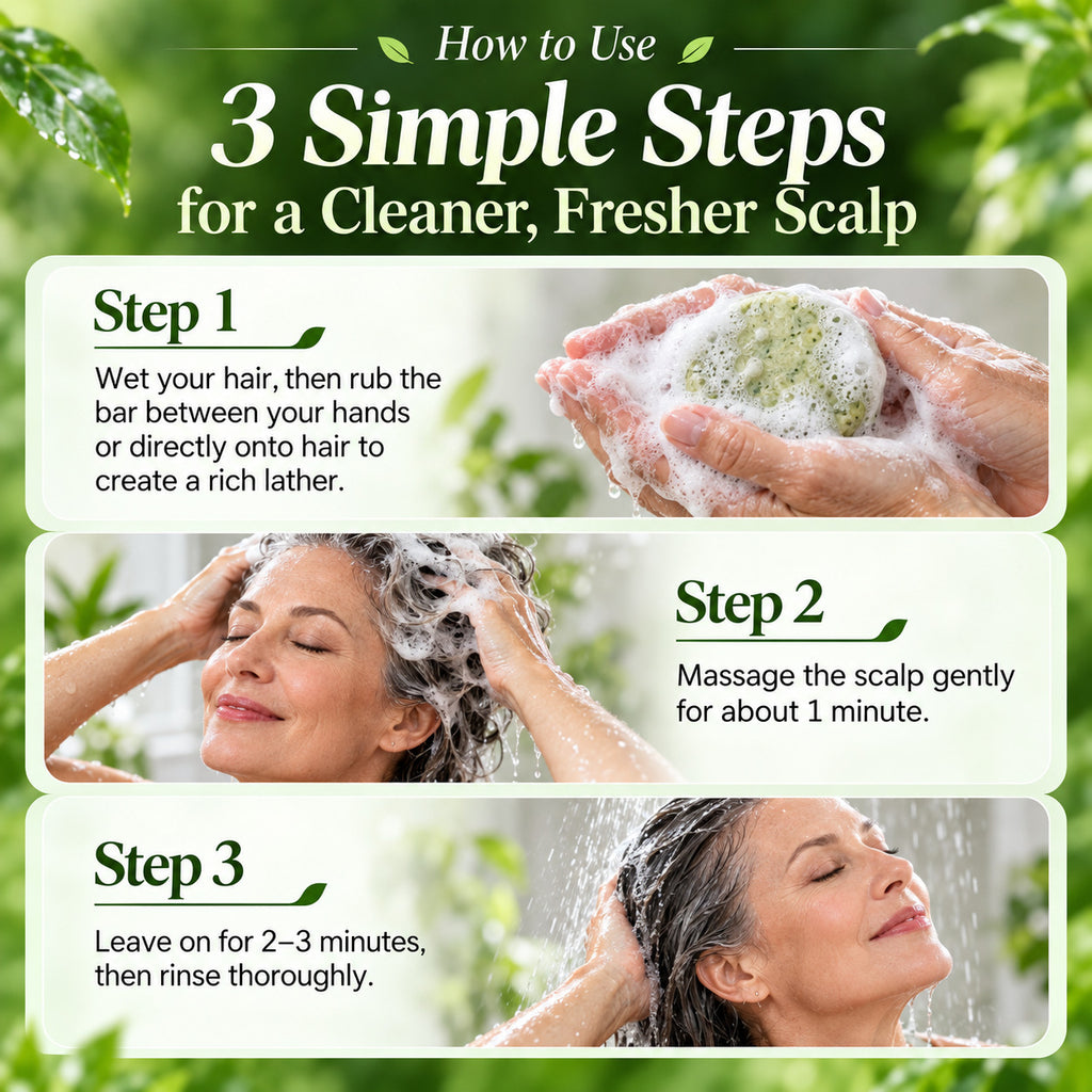 Herbal Shampoo Bar for Scalp Care, Oil Control & Healthier-Looking Hair