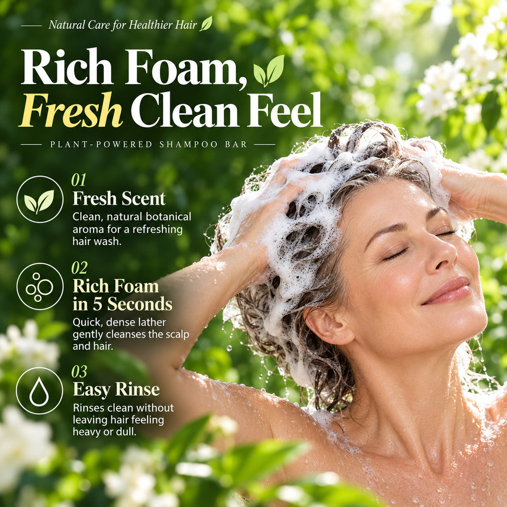 Herbal Shampoo Bar for Scalp Care, Oil Control & Healthier-Looking Hair