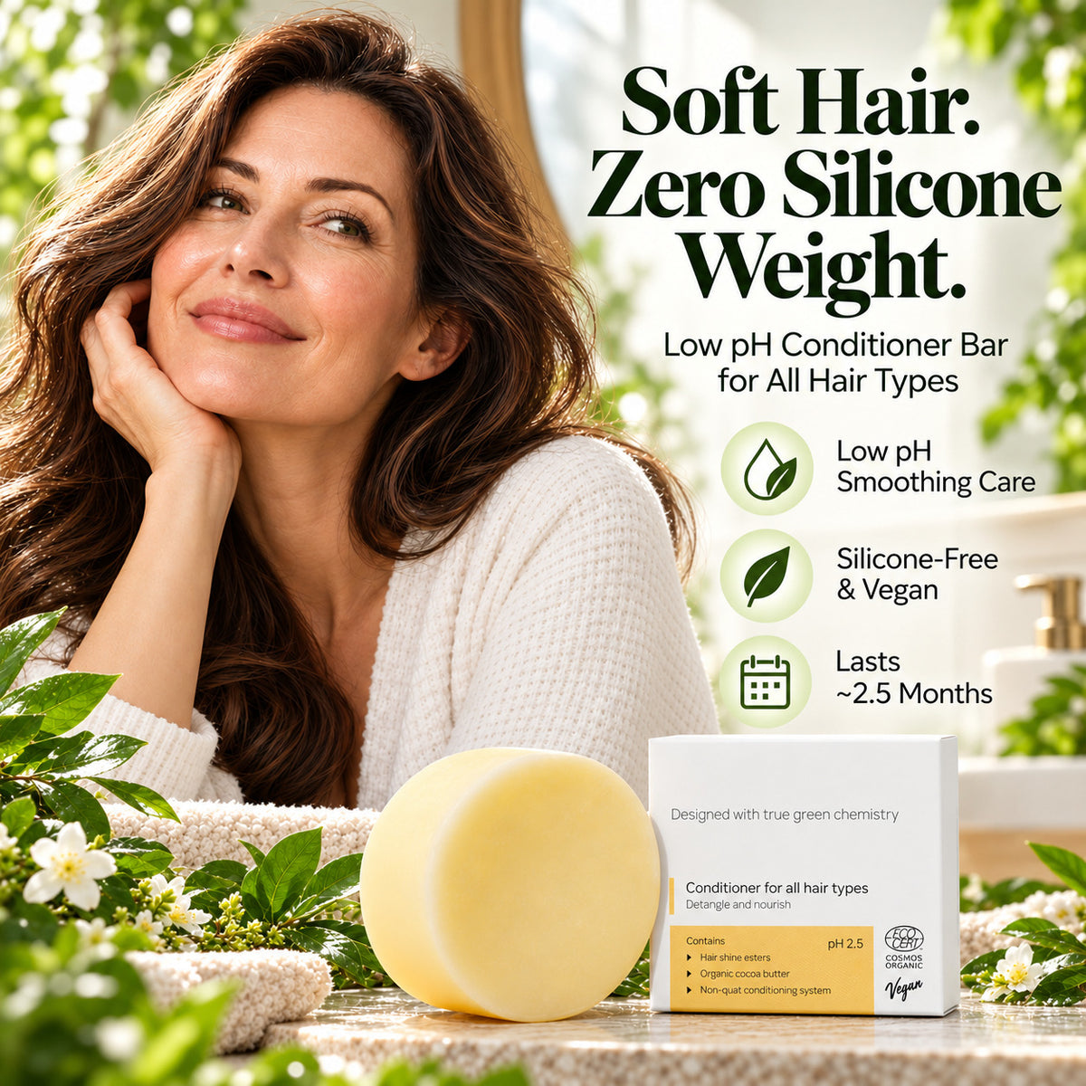 Low pH Conditioner Bar – Silky, Smooth Hair Without the Weight
