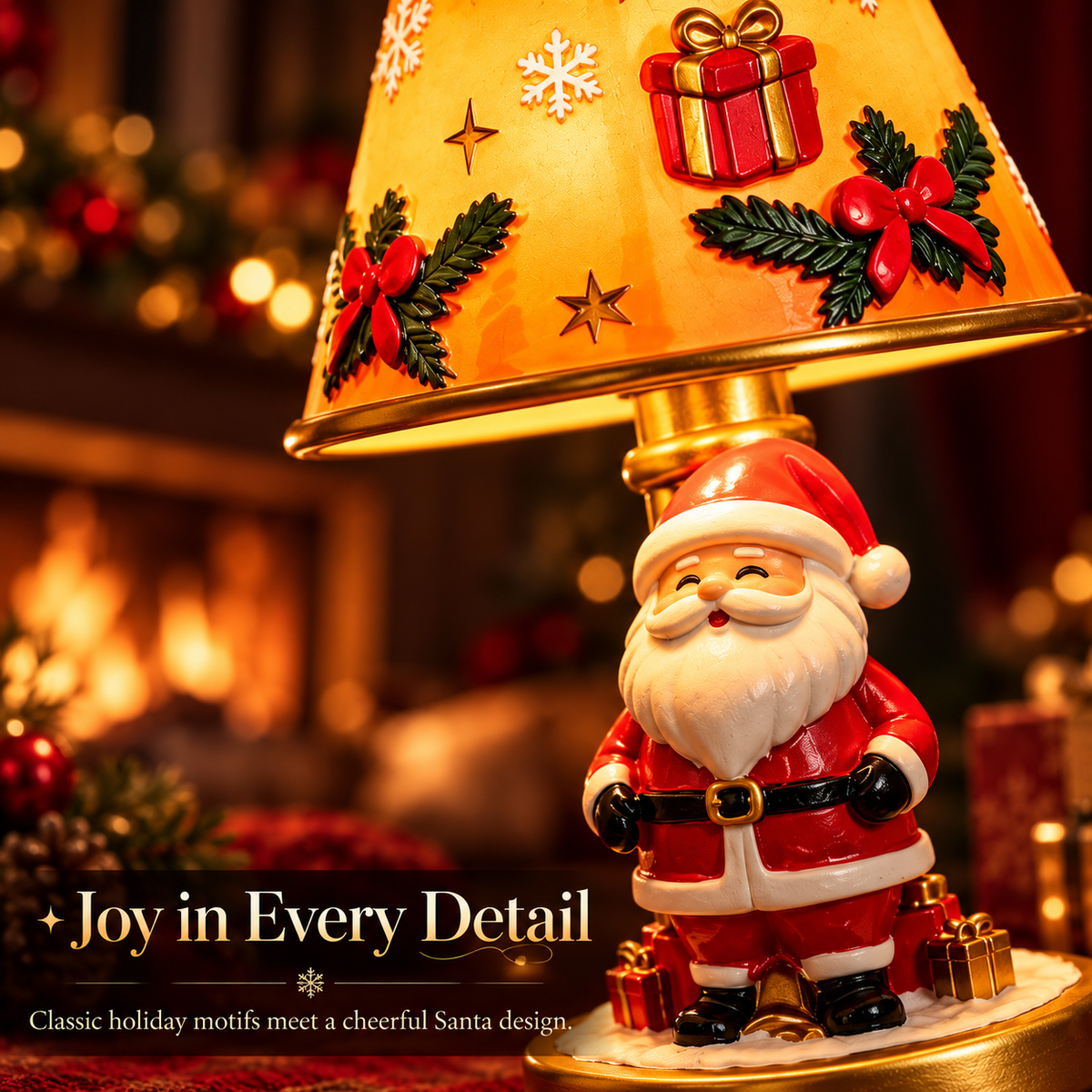 🎄 Santa Claus Christmas Table Lamp – Warm Glow Holiday Decoration