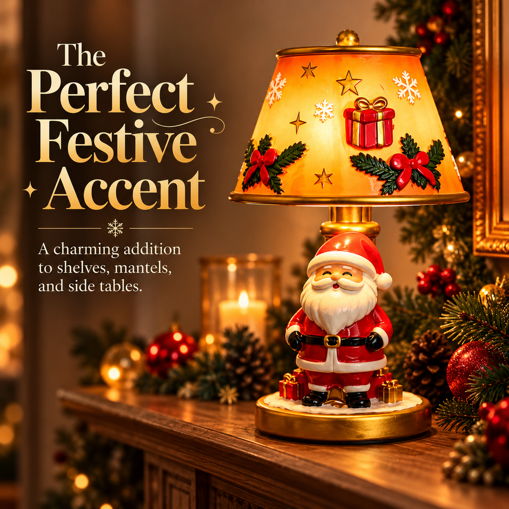 🎄 Santa Claus Christmas Table Lamp – Warm Glow Holiday Decoration