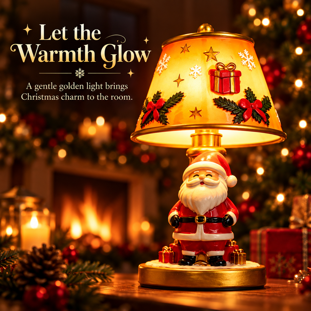🎄 Santa Claus Christmas Table Lamp – Warm Glow Holiday Decoration