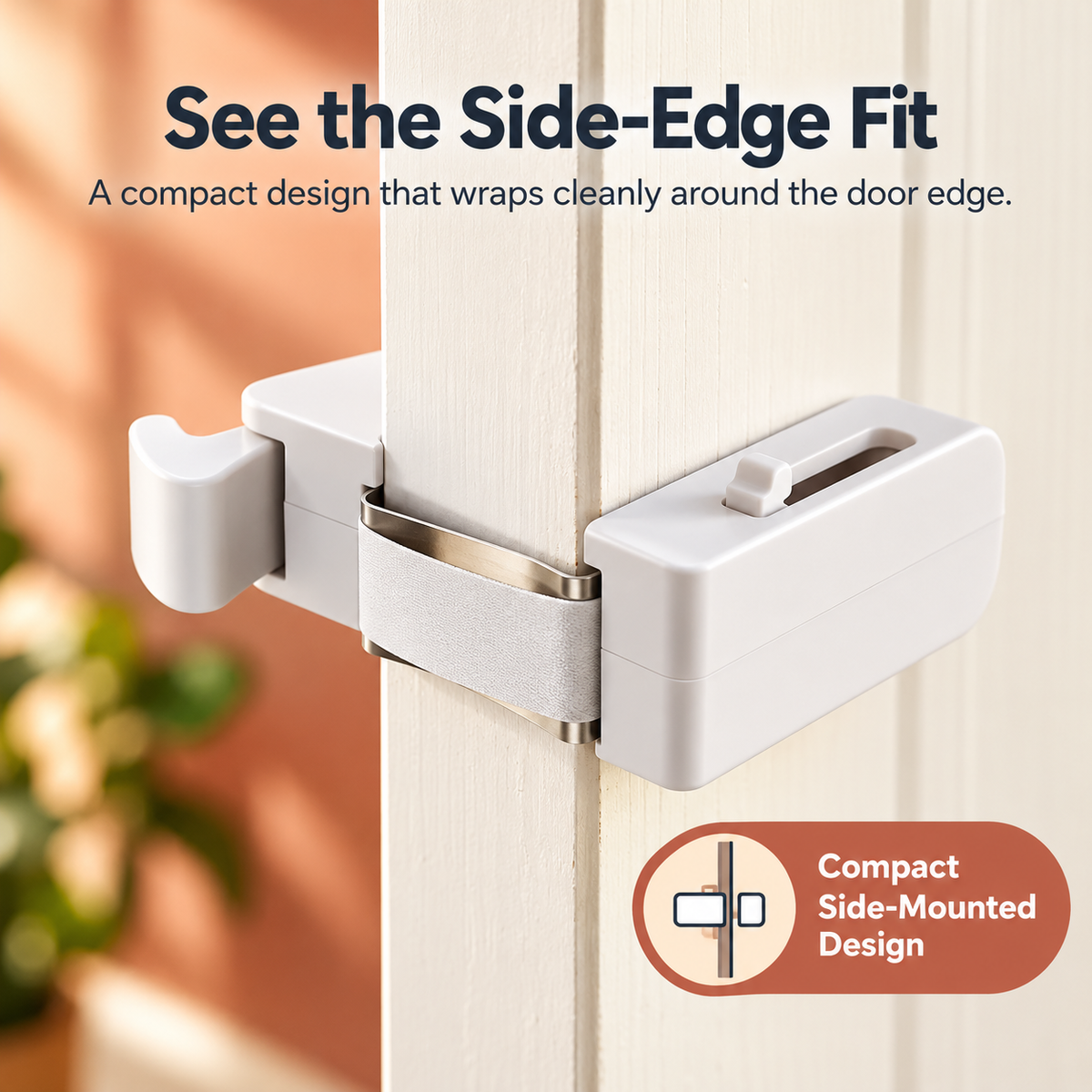 Child Safety Door Lock – Tool-Free Hanging Door Latch with ABS Housing & Stainless Steel Bracket