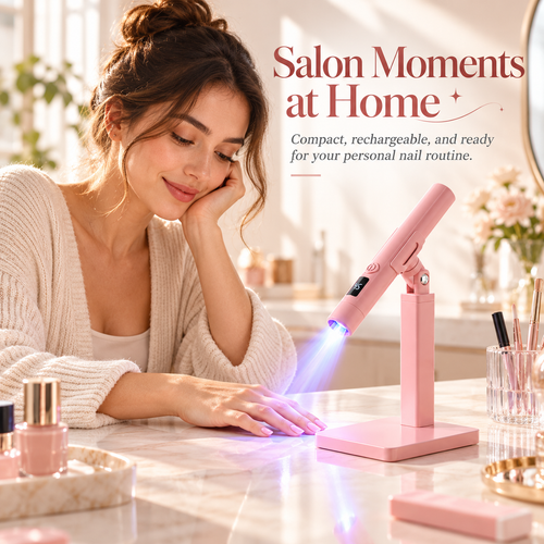 Portable LED Nail Lamp with Digital Timer, Detachable Magnetic Stand & Adjustable Holder
